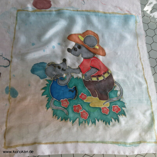 Seidenstück für Seidenmalerei, Mäuse