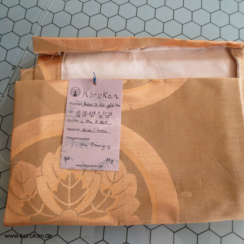 Mon in kupfergold Obi Seidenbrokat Stoffrest