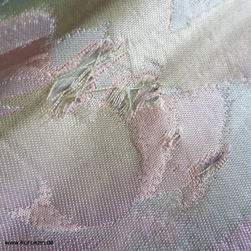 Fukuro Obi Seidenbrokat pastellige Wellen
