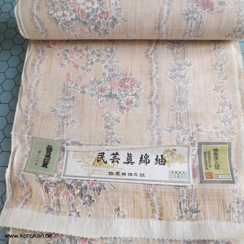 Blumenbänder Kasuri Japan Tanmono Tsumugi Seide Stoffrolle