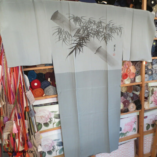 handgemalter Bambus auf Seide, Juban Kimono