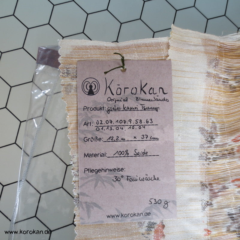 Blumenbänder Kasuri Japan Tanmono Tsumugi Seide Stoffrolle