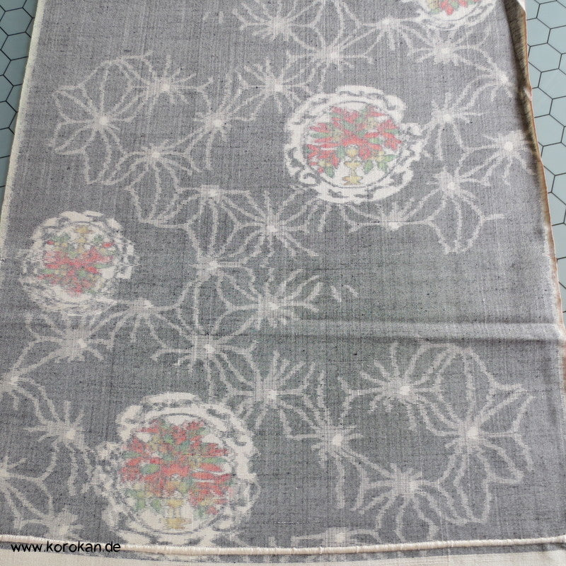 Asanoha, Spiegel Kasuri Japan Tsumugi Seide Kimono Stoffrolle