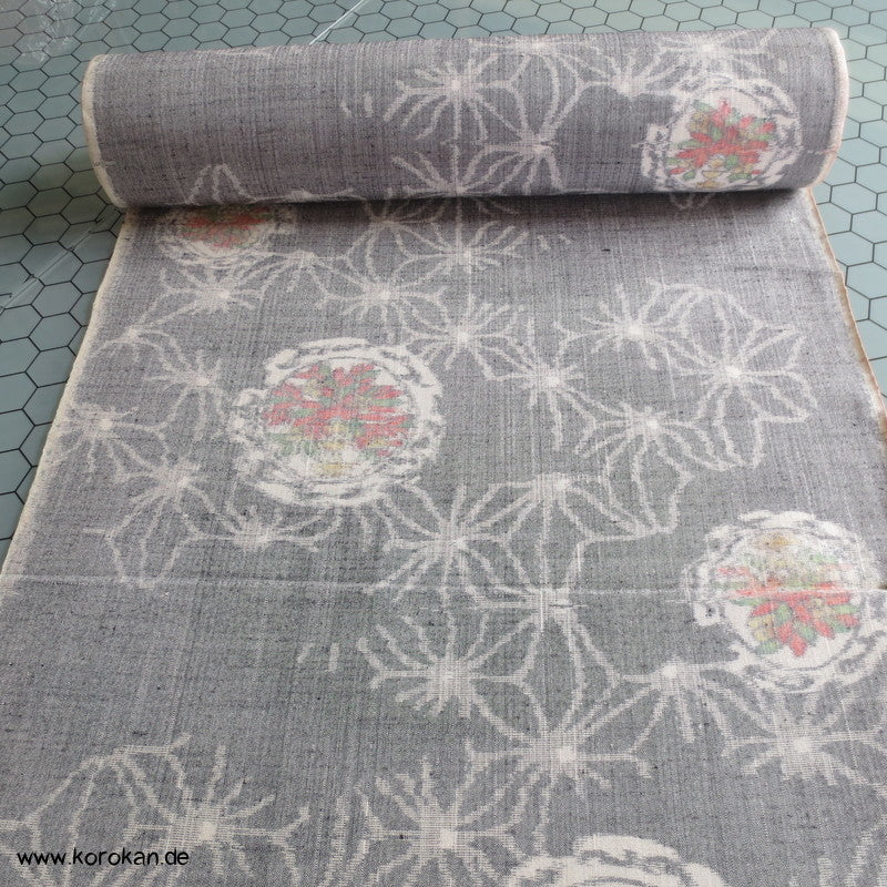 Asanoha, Spiegel Kasuri Japan Tsumugi Seide Kimono Stoffrolle