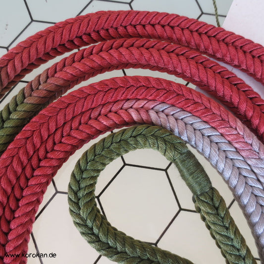 grün rost Verlauf Obijime - ohne Troddeln mit runden Enden