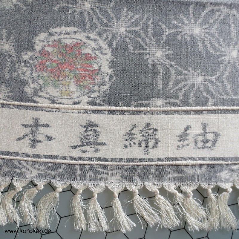 Asanoha, Spiegel Kasuri Japan Tsumugi Seide Kimono Stoffrolle