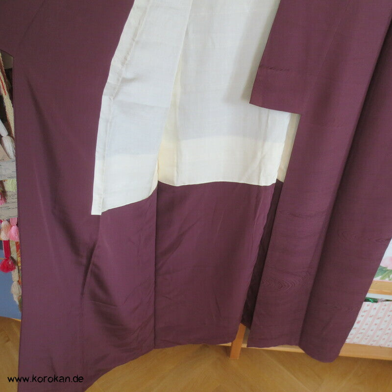 Holzmaserungs Seidendamast einfarbiger Iromuji Kimono