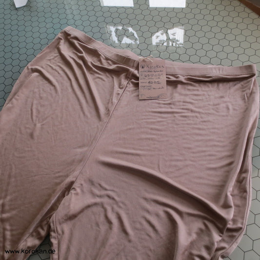 Pyjama Hose Boris Bütefür taupe Seide, schlicht, sehr groß, XXXL