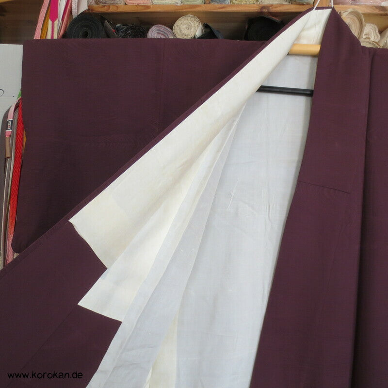 Holzmaserungs Seidendamast einfarbiger Iromuji Kimono