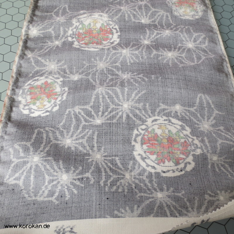 Asanoha, Spiegel Kasuri Japan Tsumugi Seide Kimono Stoffrolle