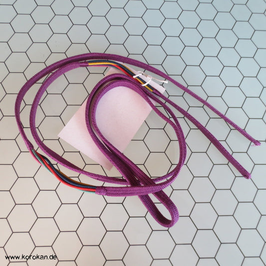 lila bunter Obijime - ohne Troddeln mit runden Enden
