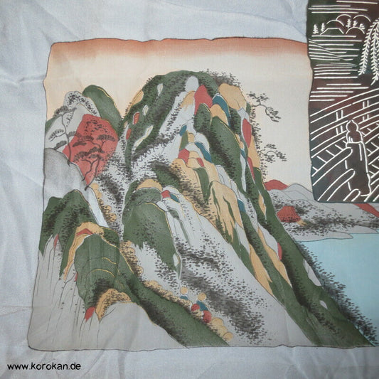 Tokkaido handgemalter Seidencrepe Haori Kimono Jacken Schulter Futter