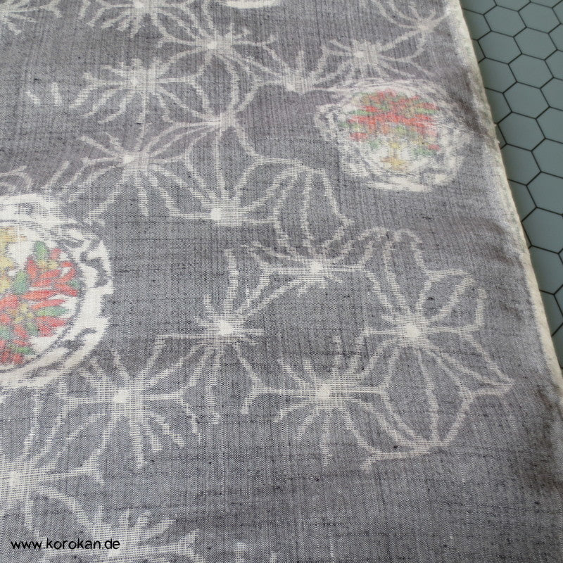 Asanoha, Spiegel Kasuri Japan Tsumugi Seide Kimono Stoffrolle