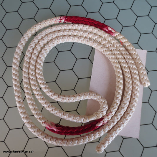 weiß mit etwas weinrot Obijime - ohne Troddeln