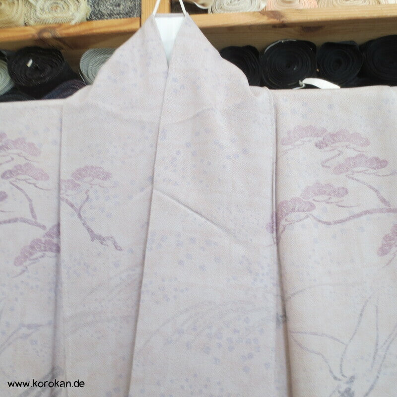 pastelliger Kranich Bingata Homongi Kimono