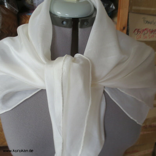 rundes Seidentuch Pongé natur handrolliert