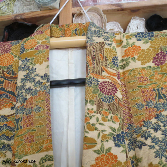 klassische japanische Muster Komon Kimono, Seidencrepe