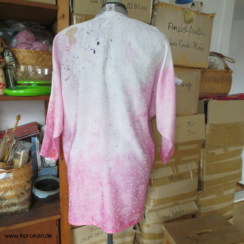 Fledermaus V Ausschnitt Langshirt gemusterter Damast