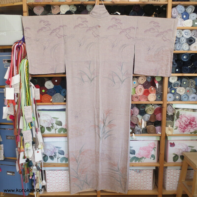 pastelliger Kranich Bingata Homongi Kimono