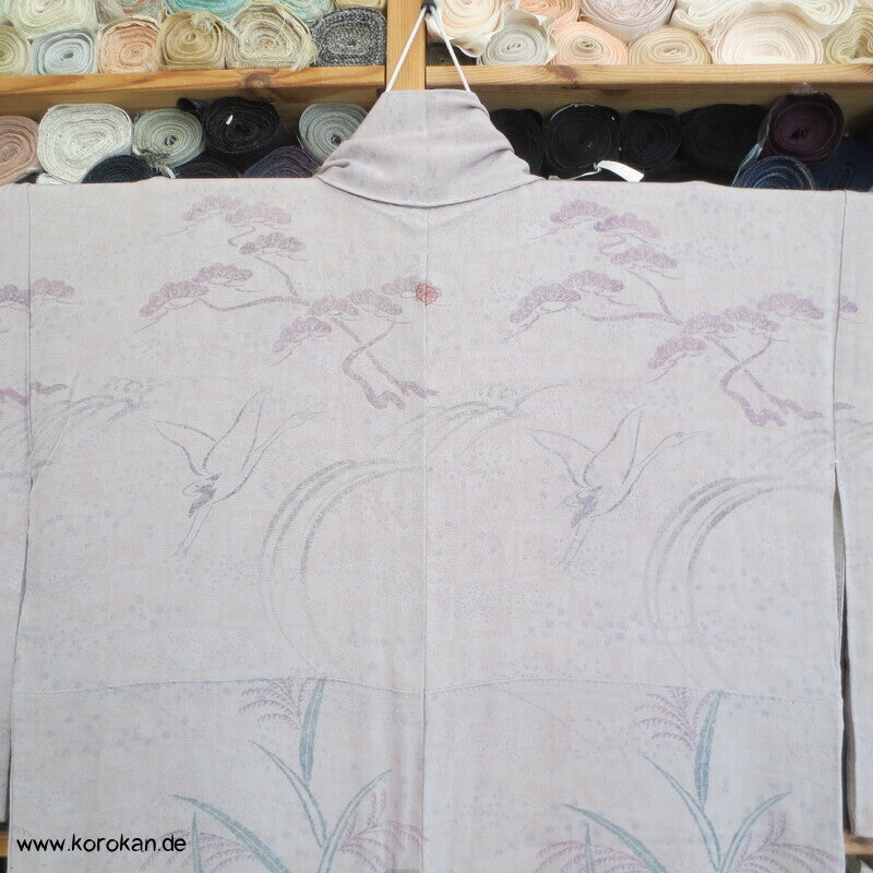 pastelliger Kranich Bingata Homongi Kimono