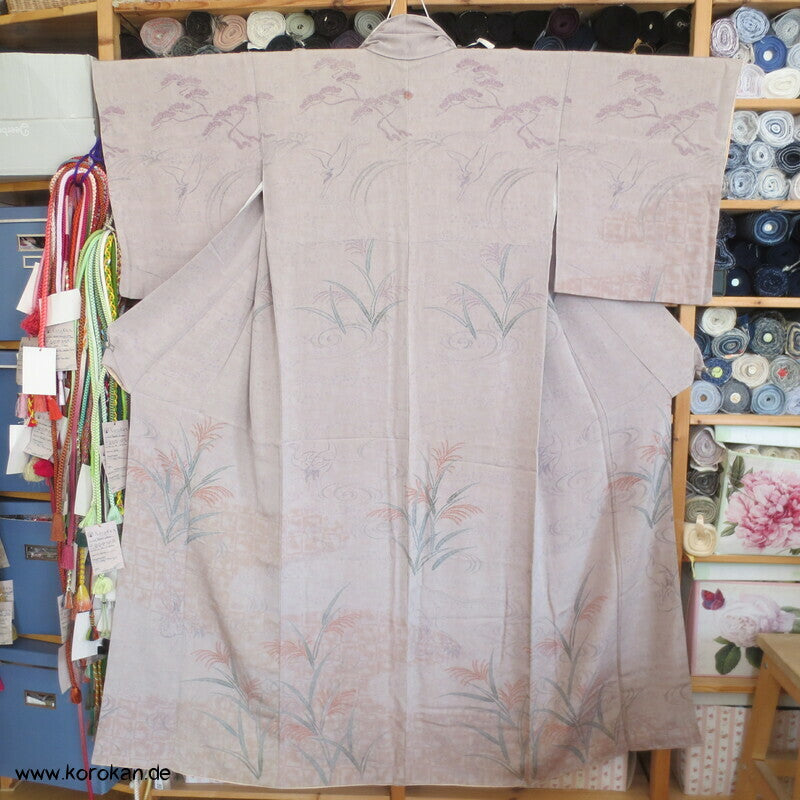 pastelliger Kranich Bingata Homongi Kimono
