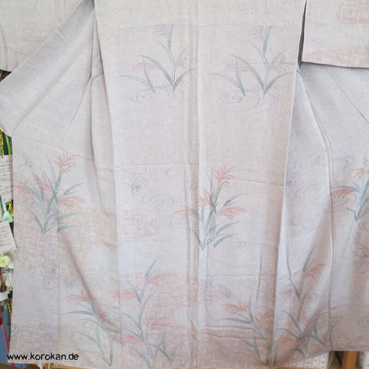 pastelliger Kranich Bingata Homongi Kimono