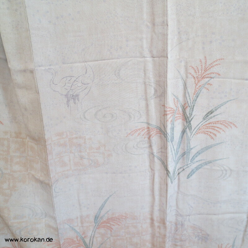 pastelliger Kranich Bingata Homongi Kimono