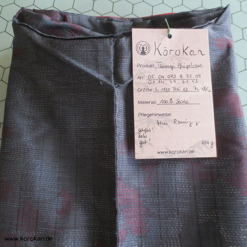 Pfingstrosen Kasuri Tsumugi Seiden Kimono