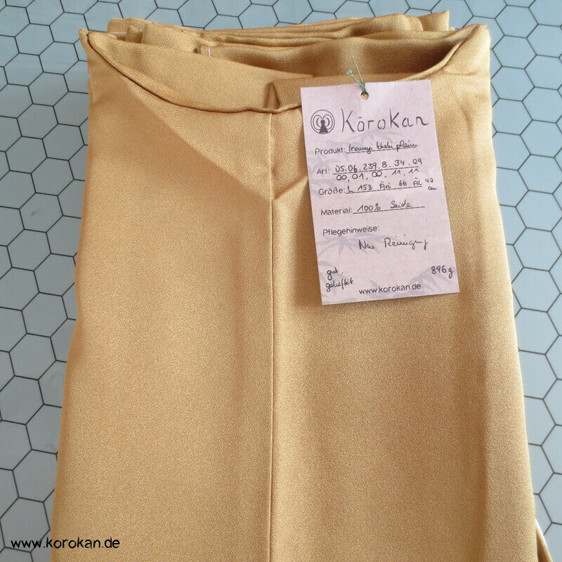 senffarben / messing Iromuji Seidencrepe Kimono