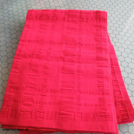 einfacher roter Baumwolle Seersucker Kimono Obi - Maru Breite