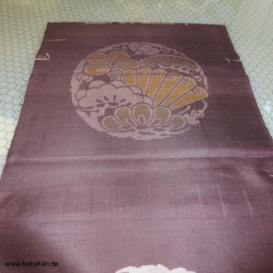 Blütenkugel Kasuri Tsumugi Seide für Zabuton Kissen