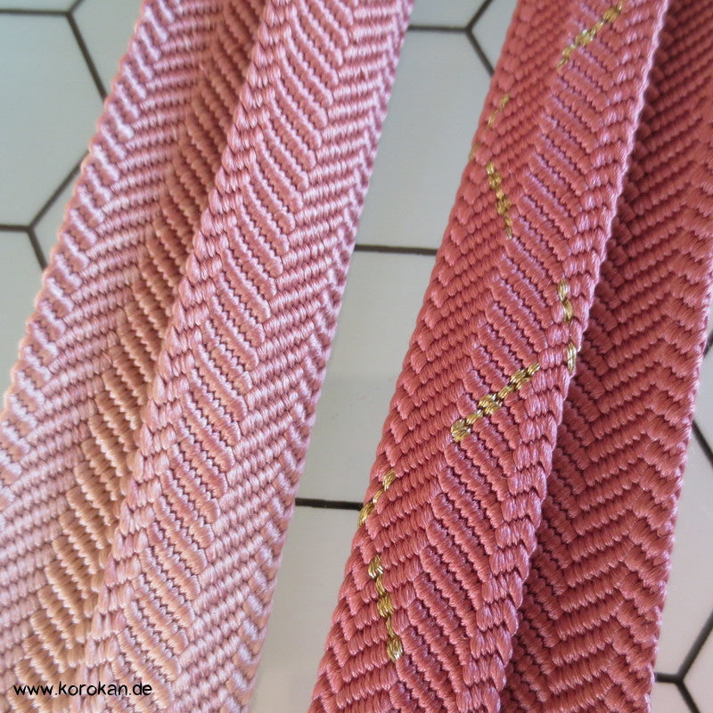 nude bis blush, Obijime, geflochten, ganz wenig gold