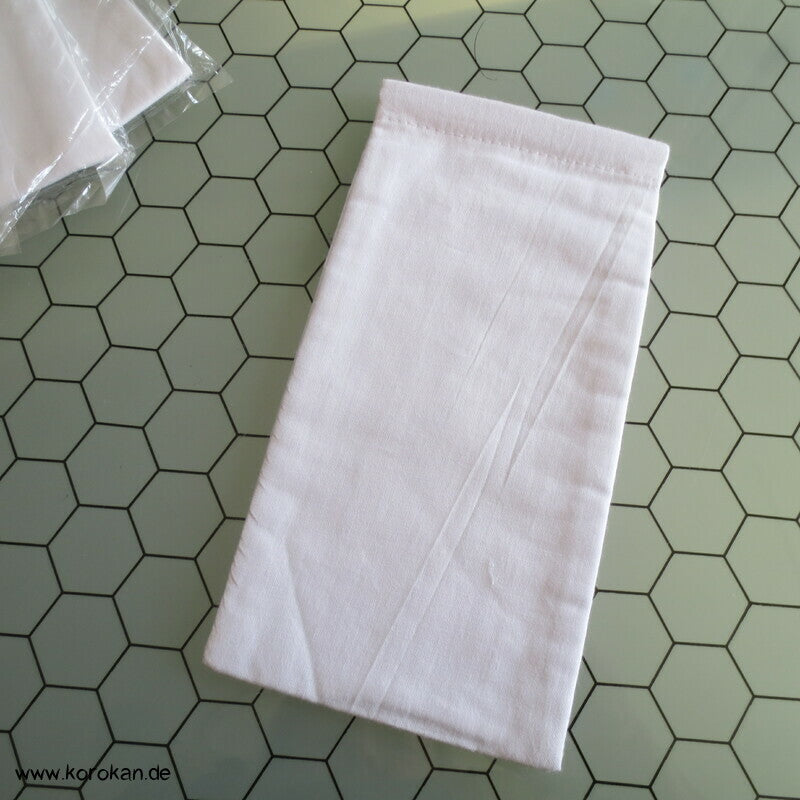 Brillenetui - Handytaschen weiße Baumwolle, mit Spannklemme