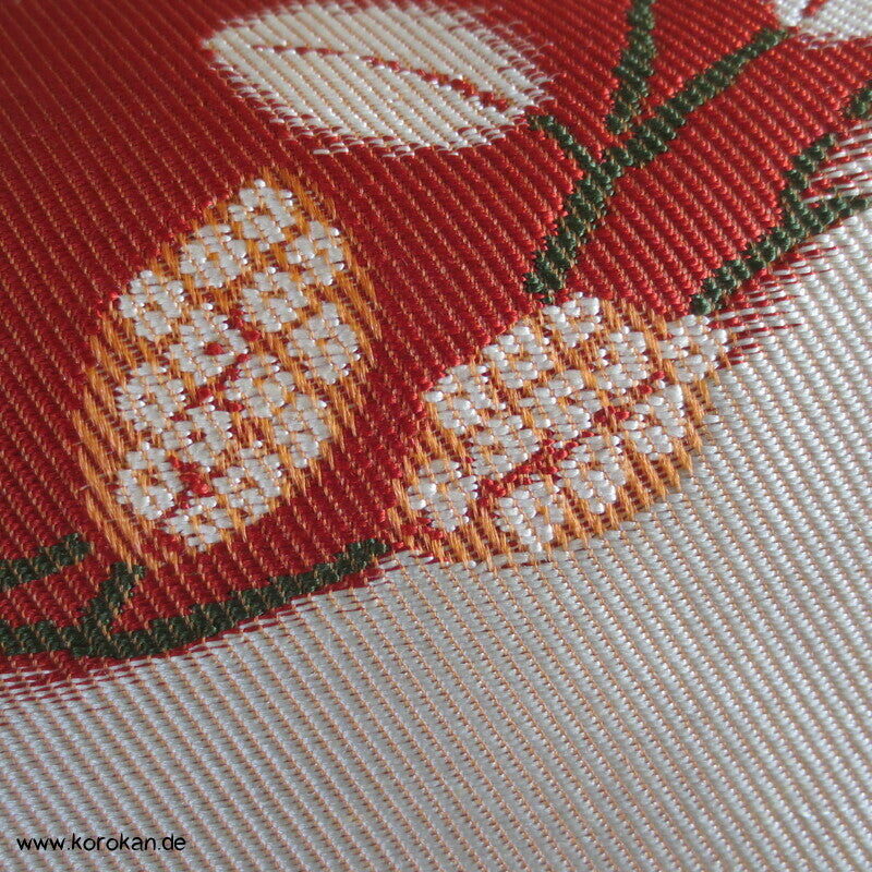 Fukuro Obi Seidenbrokat Blütenkugeln