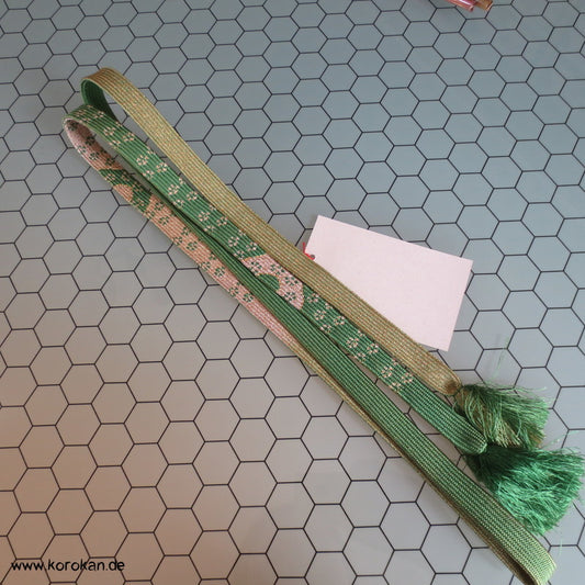 grün - gold Obijime - wechselseitig geflochten