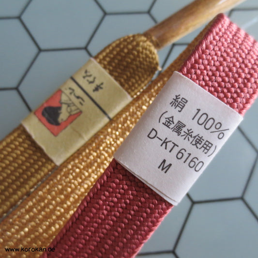 altrosa - gold Obijime - wechselseitig geflochten