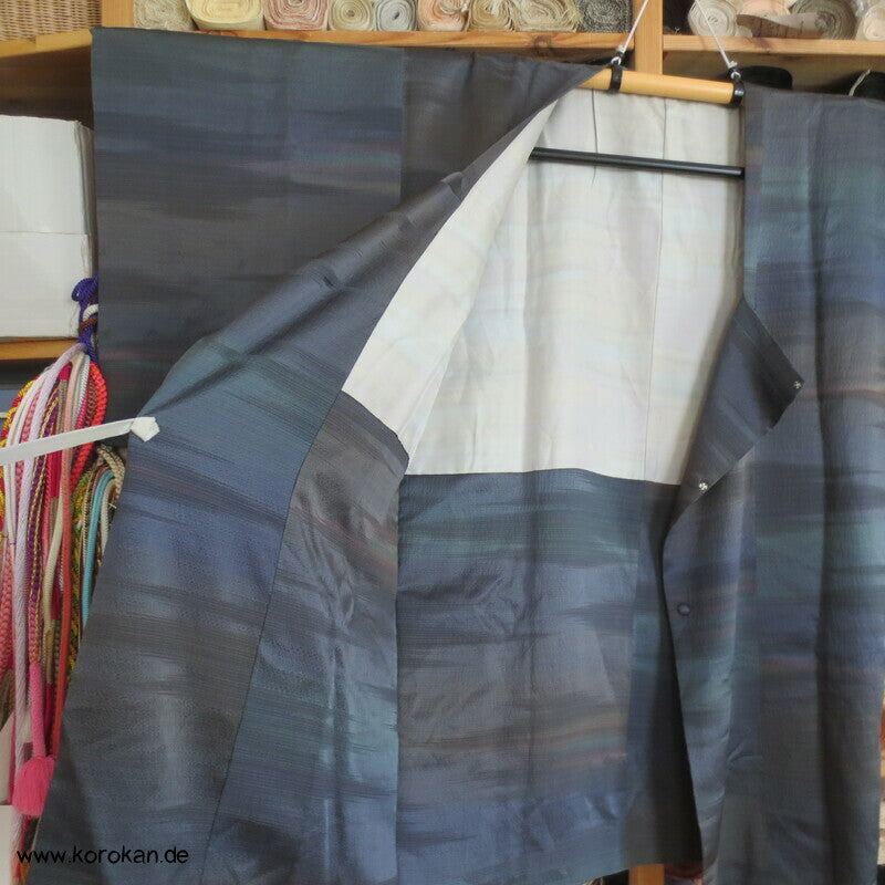 schillernder Seidendamast Ombré Michiyuki Kimono Jacke