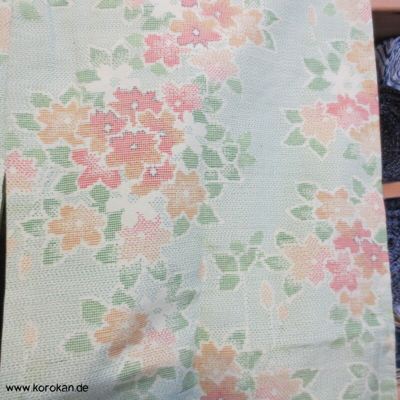 Sakura Kasuri Tsumugi Seiden Komon Hitoe - ungefütterter japanischer Kimono
