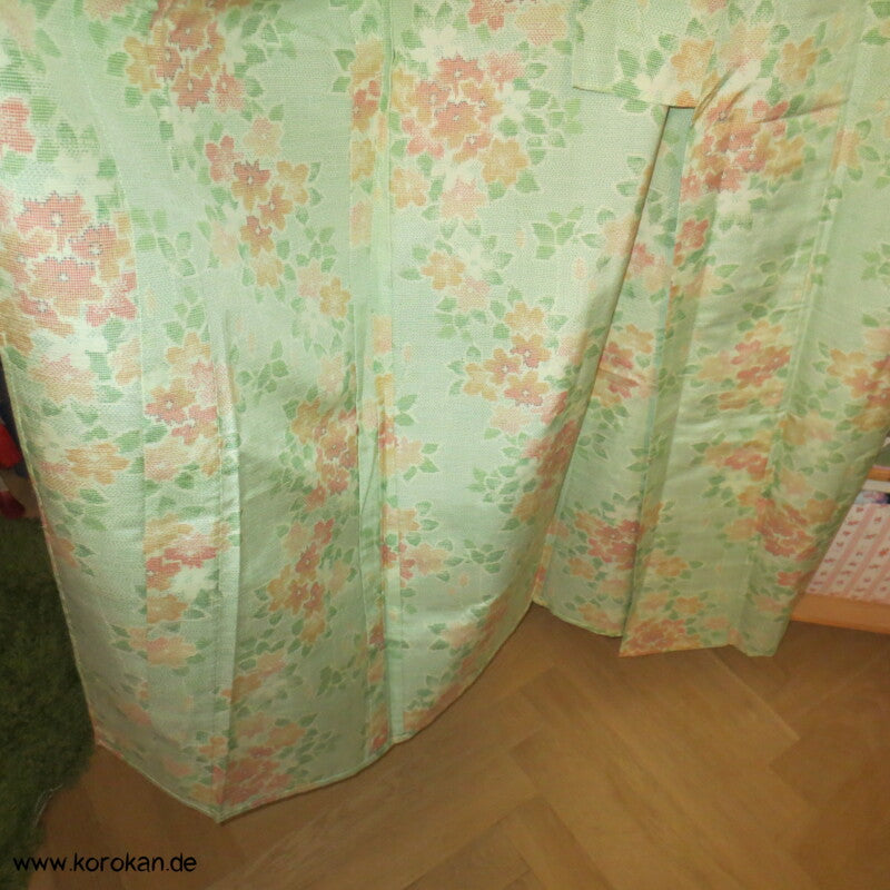 Sakura Kasuri Tsumugi Seiden Komon Hitoe - ungefütterter japanischer Kimono
