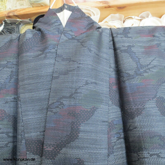 Pinienbäume Kasuri Tsumugi Seiden Kimono