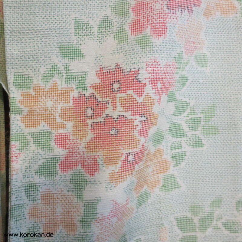 Sakura Kasuri Tsumugi Seiden Komon Hitoe - ungefütterter japanischer Kimono