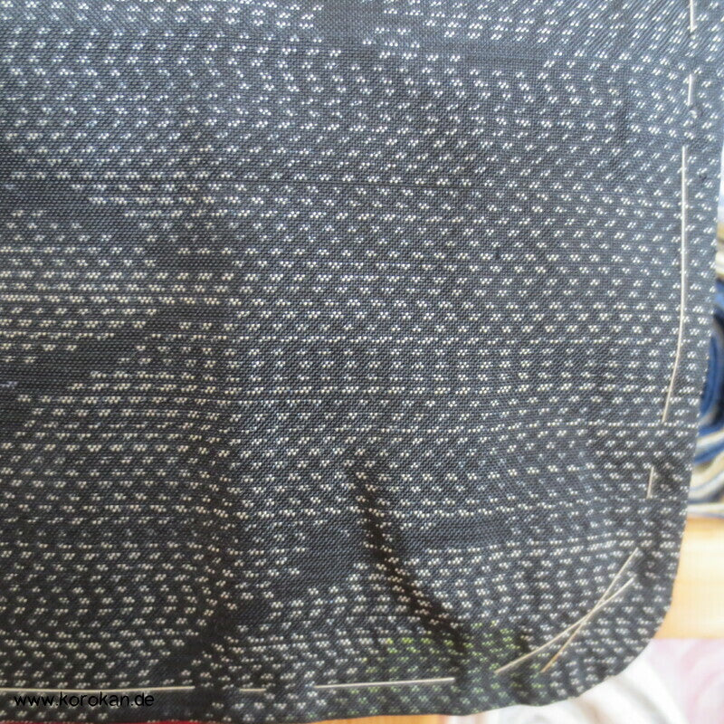 Pinienbäume Kasuri Tsumugi Seiden Kimono