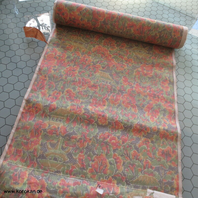 Gartenlandschaft Kasuri bunte Tsumugi Kimono Seide