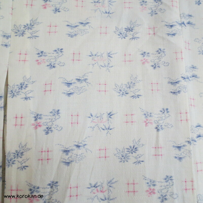 Igeta und Blüten Hitoe Kimono Wollgeorgette Kasuri Druck