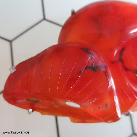 Obidome - geschnitzter Achat, Pinie, Metallmontur