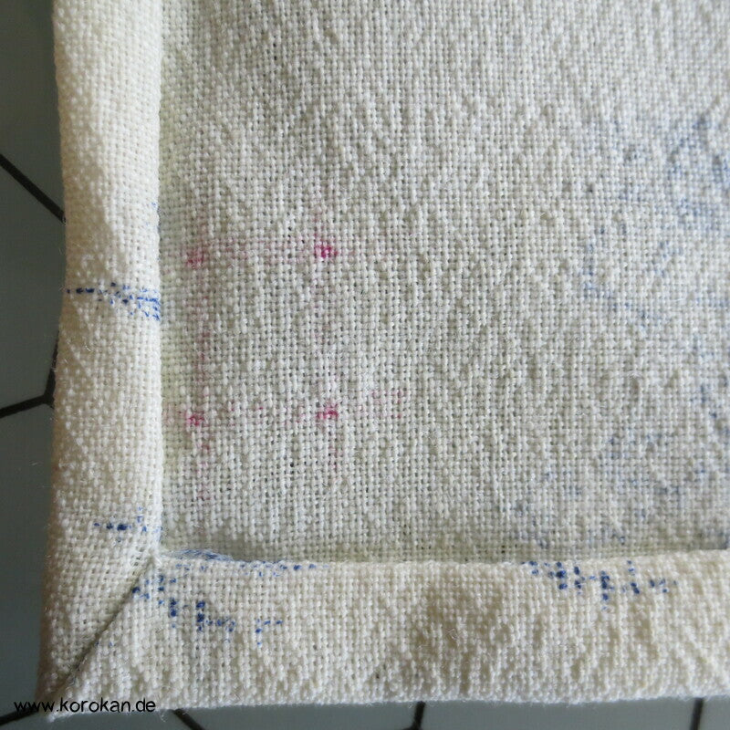 Igeta und Blüten Hitoe Kimono Wollgeorgette Kasuri Druck
