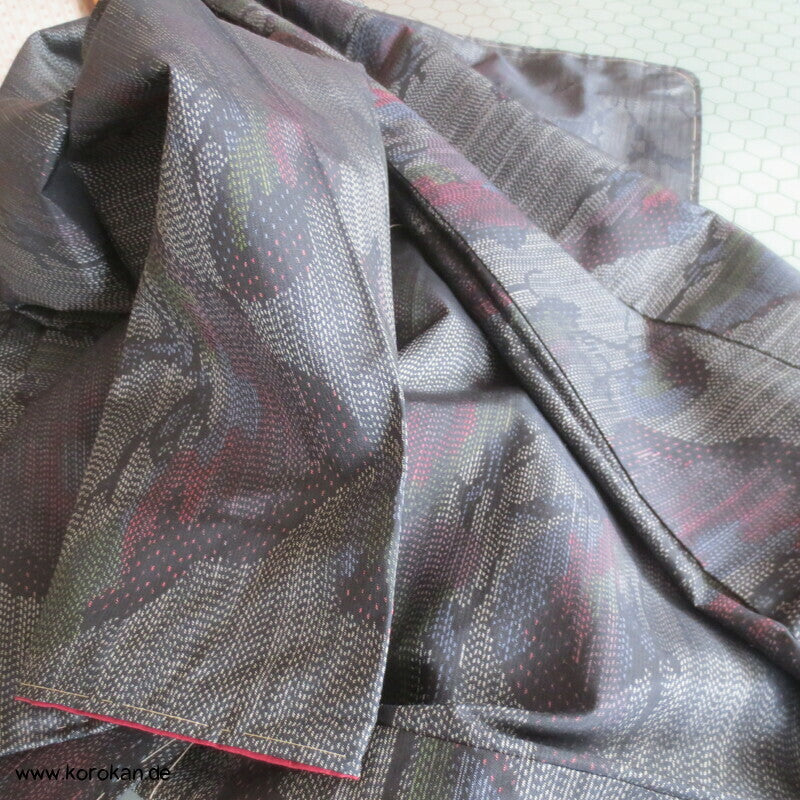 Pinienbäume Kasuri Tsumugi Seiden Kimono