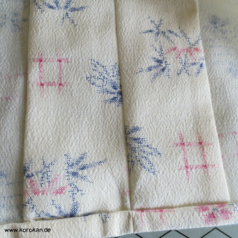 Igeta und Blüten Hitoe Kimono Wollgeorgette Kasuri Druck
