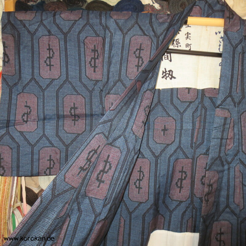 Aeskulap Zeichen Hitoe Kimono Tsumugi Seide