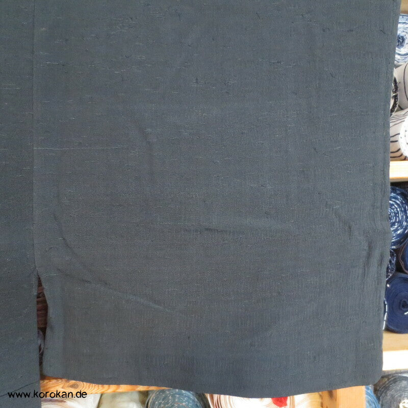 anthrazitgrauer Fushi Tsumugi Seiden Kimono